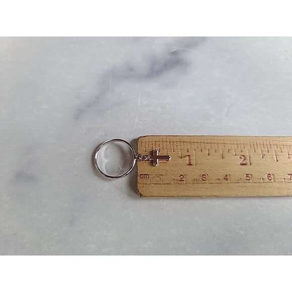 Silver Tone Metal Cross Charm Ring, SIZE US 5.75 - Picture 9 of 10